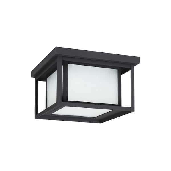 Hunnington Black 2-Light Outdoor Flush Mount