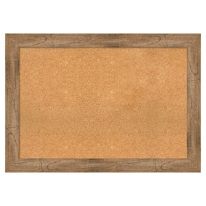 Owl Brown Wood Framed Natural Corkboard 42 in. x 30 in. Bulletin Board Memo Board