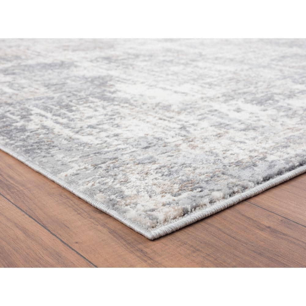 Modern Gray High Pile Rectangular Area Rug