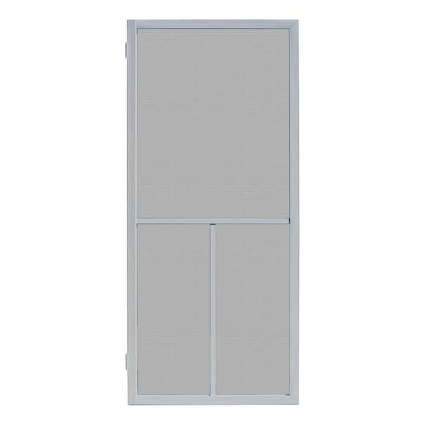 Unique Home Designs 32 in. x 80 in. Ventura Grey Outswing Metal Hinged Screen Door