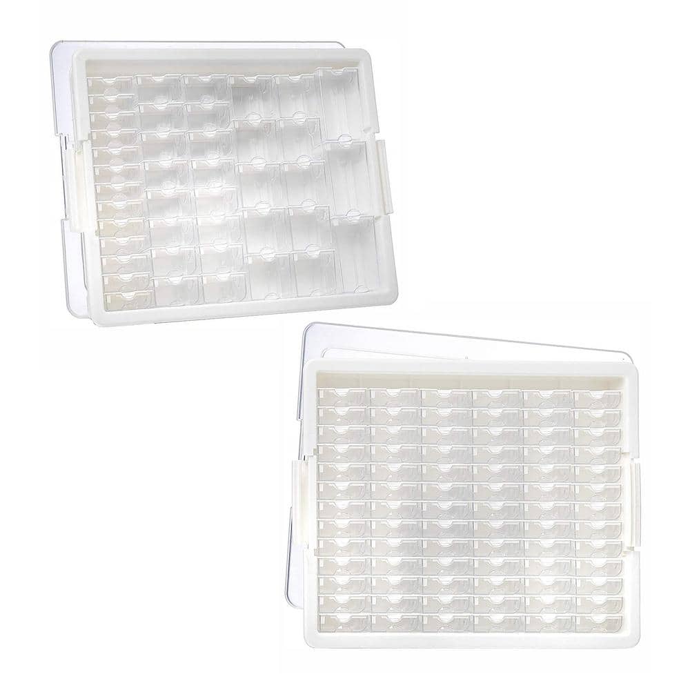 Organizer, Bead Storage Solutions™ Bead Storage Tray™, plastic, clear and  off-white, 13-3/4 x 10-1/2 x 2 inches. Sold per 2-piece set. - Fire  Mountain Gems and Beads