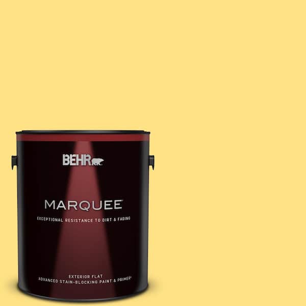 BEHR MARQUEE 1 gal. #380B-4 Daffodil Yellow Flat Exterior Paint & Primer