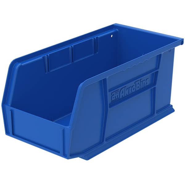 30230 Plastic Stackable Storage Bins, 10-7/8 in. x 5-1/2 in. x 5 in. Blue, 12-pack
