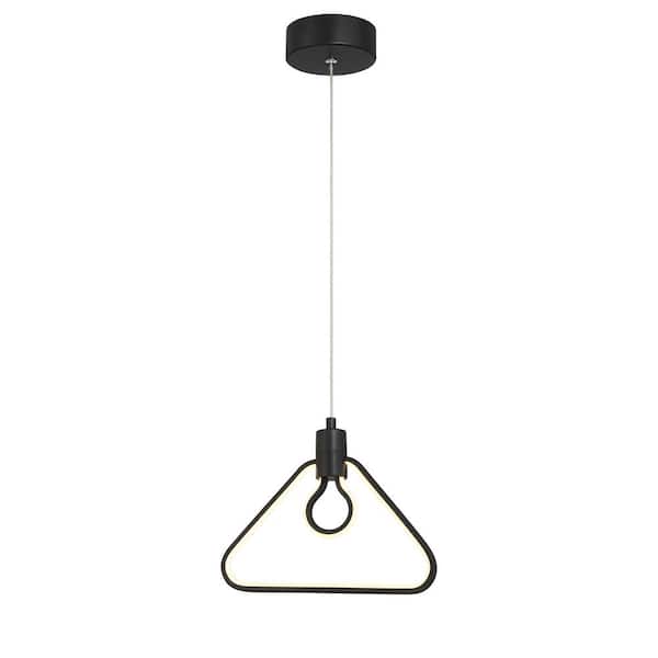 George Kovacs Edison's Outline 16-Watt 1-Light Black Statement Integrated LED Mini Pendant Light with Frosted Silicone Diffuser