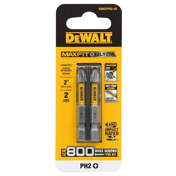 D310 G2 2本セット DEWALT MAXFIT ULTRA 2 in. Phillips #2 Steel Screwdriving Bits (2