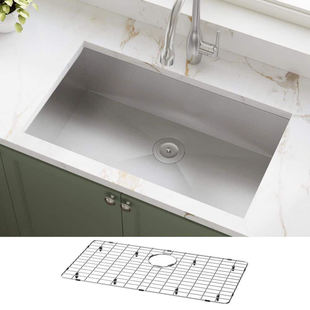 YAWWALK 32 in. Undermount Single Bowl 16-Gauge Brushed Stainless
