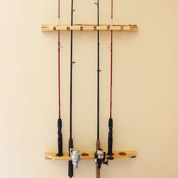 Cheap 6-hole Fishing Rod Storage Rack Wall-mounted Holder Storage