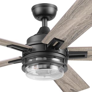 Myers Park 52 in. LED Indoor Matte Black Ceiling Fan with Remote Control, Dual Finish Blades and Dual Mounting Options