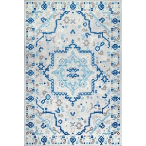 Rashida Modern Celestial Blue Doormat 2 ft. x 3 ft.  Indoor/Outdoor Patio Area Rug