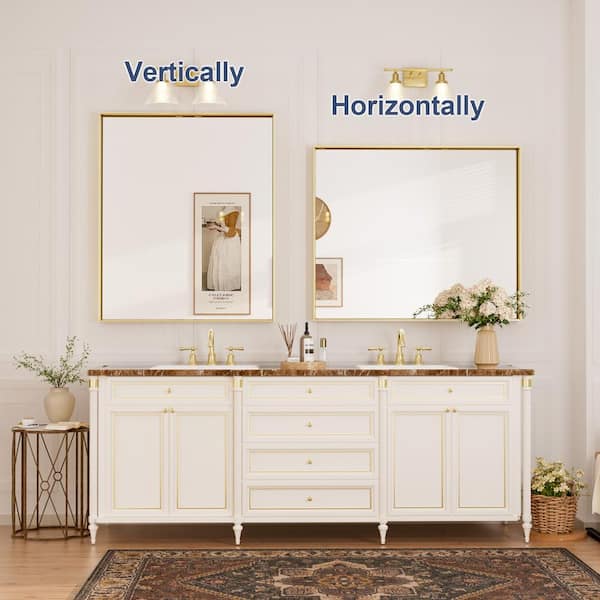 KeonJinn 30 in. W x 36 in. H Rectangular Framed Aluminum