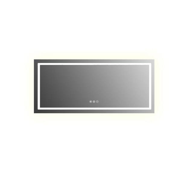 48 in. W x 96 in. H LED Rectangle Frameless Wall-Mounted HD Gym Mirror Dance Mirror Garage Vanity Mirror