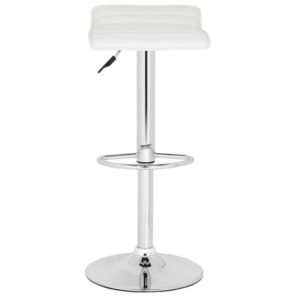 SAFAVIEH Kemonti Adjustable Height Chrome Swivel Cushioned Bar Stool