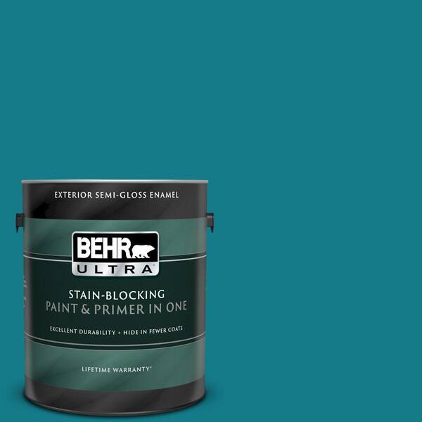 BEHR ULTRA 1 gal. #UL220-1 Caribe Semi-Gloss Enamel Exterior Paint and Primer in One