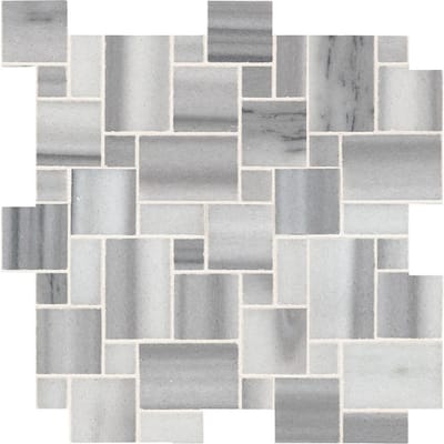Bergamo Magic 11.69 in. x 11.69 in. x 10 mm Polished Marble Mosaic Tile (10 sq. ft. / case)