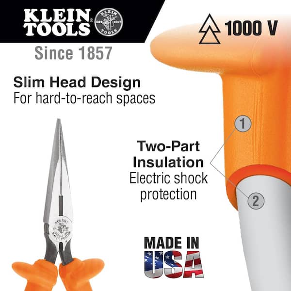 7 in. Insulated Long Nose Side Cutting Pliers
