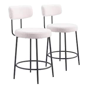 Blanca 24.8 in. Open Back Plywood Frame Counter Stool with 100% Polyester Seat - (Set of 2)
