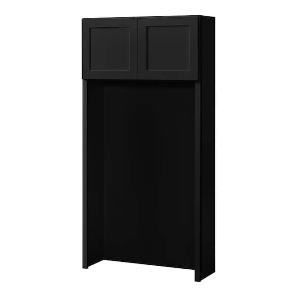 Avondale 36 in. W x 72 in. H x 12 in. D Ready To Assemble Plywood Shaker Hall Tree Opening Cabinet in Raven Black