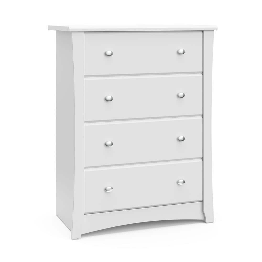 Storkcraft Crescent 4-Drawer White Dresser 39.76 in. H x 29.72 in. W x 16.73 in. D -  03664-301