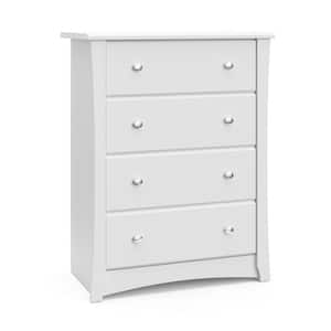 Crescent 4-Drawer White Dresser 39.76 in. H x 29.72 in. W x 16.73 in. D