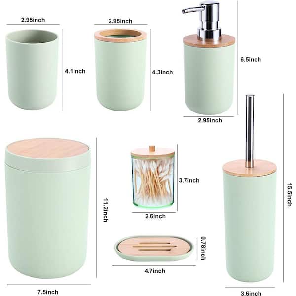  Premium Pastel Green Bathroom Accessories Set, Green, Boho Decor.  Accesorios para Baños. New Apartment Essentials. Green Toothbrush Holder  and Soap Dispenser. : Home & Kitchen