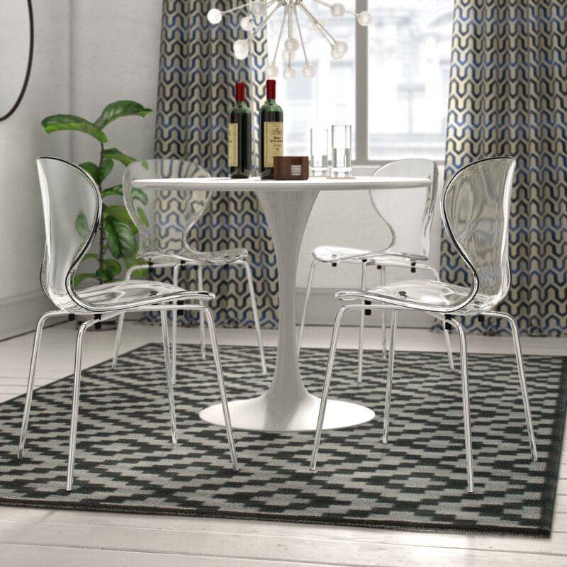 Elegant Oyster 20" Clear Acrylic Modern Minimalistic Side Chair