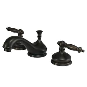 Heritage 2-Handle 8 in. Widespread Bathroom Faucets with Brass Pop-Up in Oil Rubbed Bronze