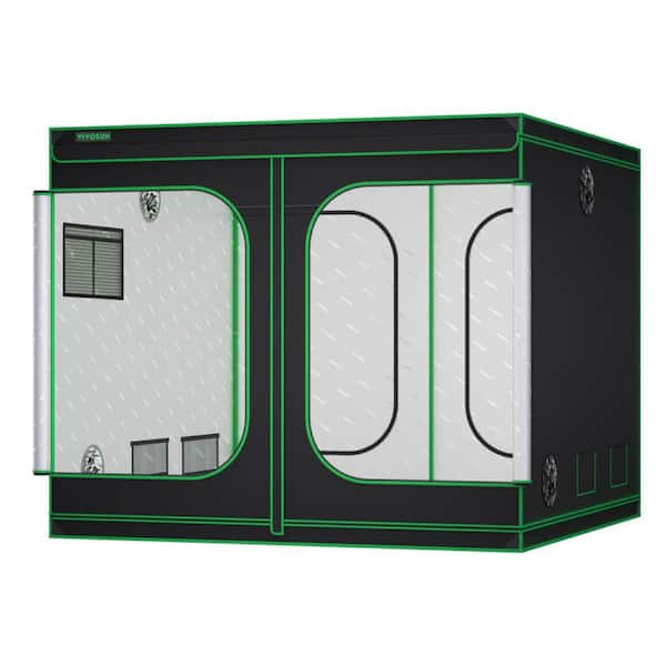 VIVOSUN 8 ft. x 8 ft. High Reflective Mylar Grow Tent with Observation Window and Floor Tray for Hydroponics Indoor Plant