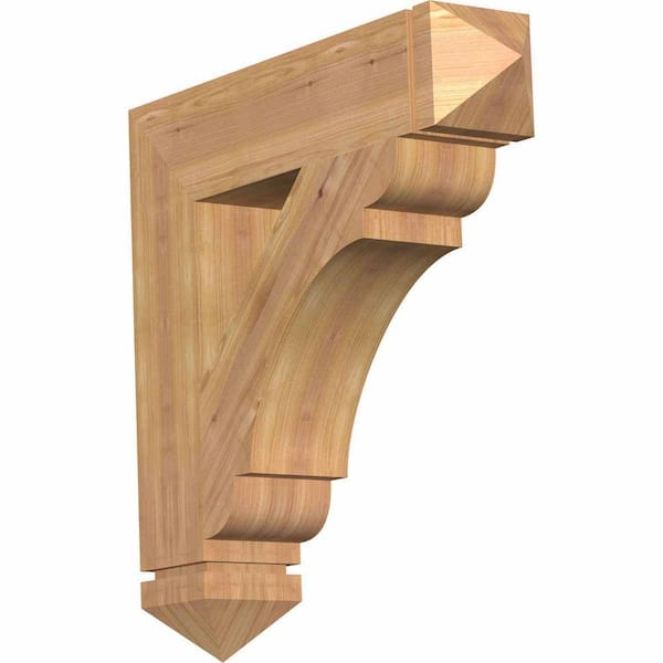 Ekena Millwork 5.5 in. x 28 in. x 28 in. Western Red Cedar Olympic Arts and Crafts Smooth Bracket