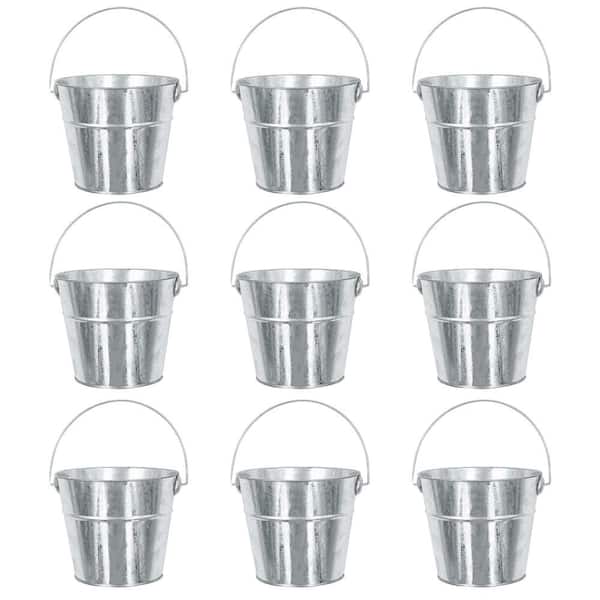 ArtSkills Project Craft Galvanized Metal Bucket for Indoor and Outdoor Crafts and Decor, 4 in. H x 5 in. W (Pack of 9)