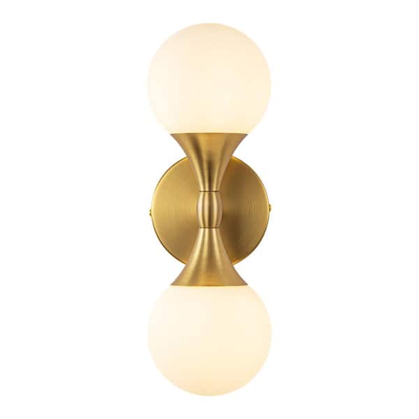 Rennnsan Victoria 4.7 in. W 2-Light Gold Dimmable Glass