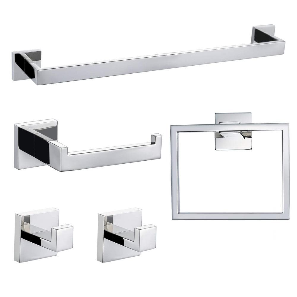 Cesicia High-Quality Wall Mounted 5 -Piece Bath Hardware Set with ...
