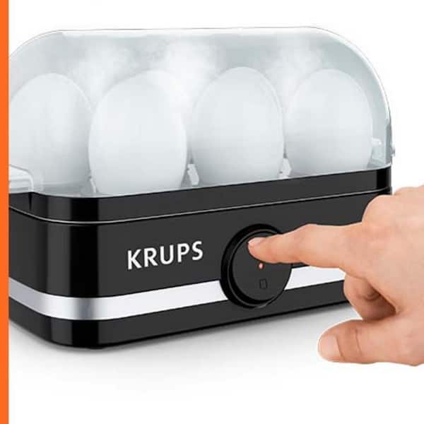 Krups Simply Electric Plastic and Stainless Steel Egg Cooker 6 Eggs 400  Watts Hard, Medium, and Soft Boiled, Poached, Scrambled, Omelets, Rapid  Cook