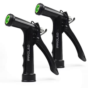Black Full Size Adjustable Pistol Grip Water Nozzle Sprayer with Threaded for Watering Plants, Cleaning (2-Pack)