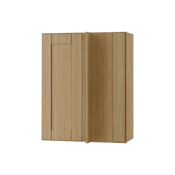 Washington 24 in. W x 12 in. D x 30 in. H Plywood Assembled Corner Blind in Vanguard Oak with 2-Shelves Blind Cabinet
