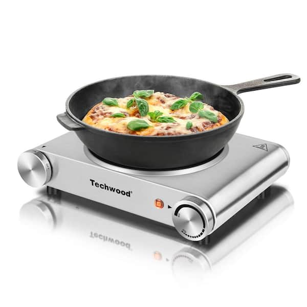 Edendirect Portable 2-Burner 7.1 in. Silver Electric Hot Plate 1800-Watt  Dual Control Countertop Infrared Electric Stove FYDQCMIPXYC180S - The Home  Depot
