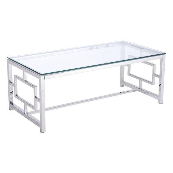 ZUO Geranium Polished Stainless Steel Coffee Table