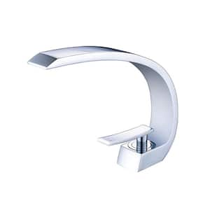 Single Handle Single Hole Bathroom Faucet in Chrome with Spot Resistant