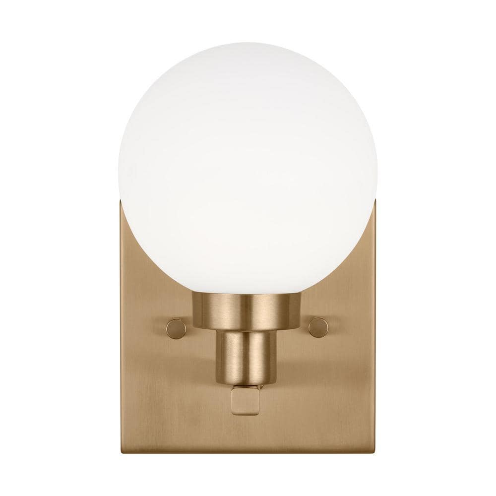 Clybourn 1-Light Satin Brass Wall Sconce with Milk Glass Shade price history on PriceWatchPro