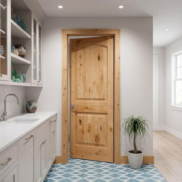 soleile ルームウォレット　トープ Krosswood Doors 30 in. x 80 in. Rustic Knotty Alder 2-Panel Top