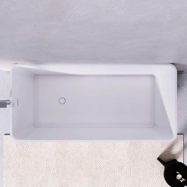 Xspracer Moray 67 in. Solid Surface Stone Resin Flatbottom
