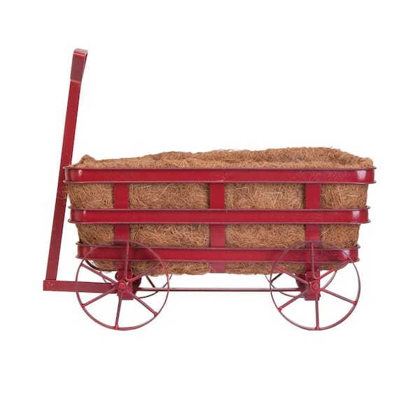 Unbranded Steel Wagon Planter with Liner