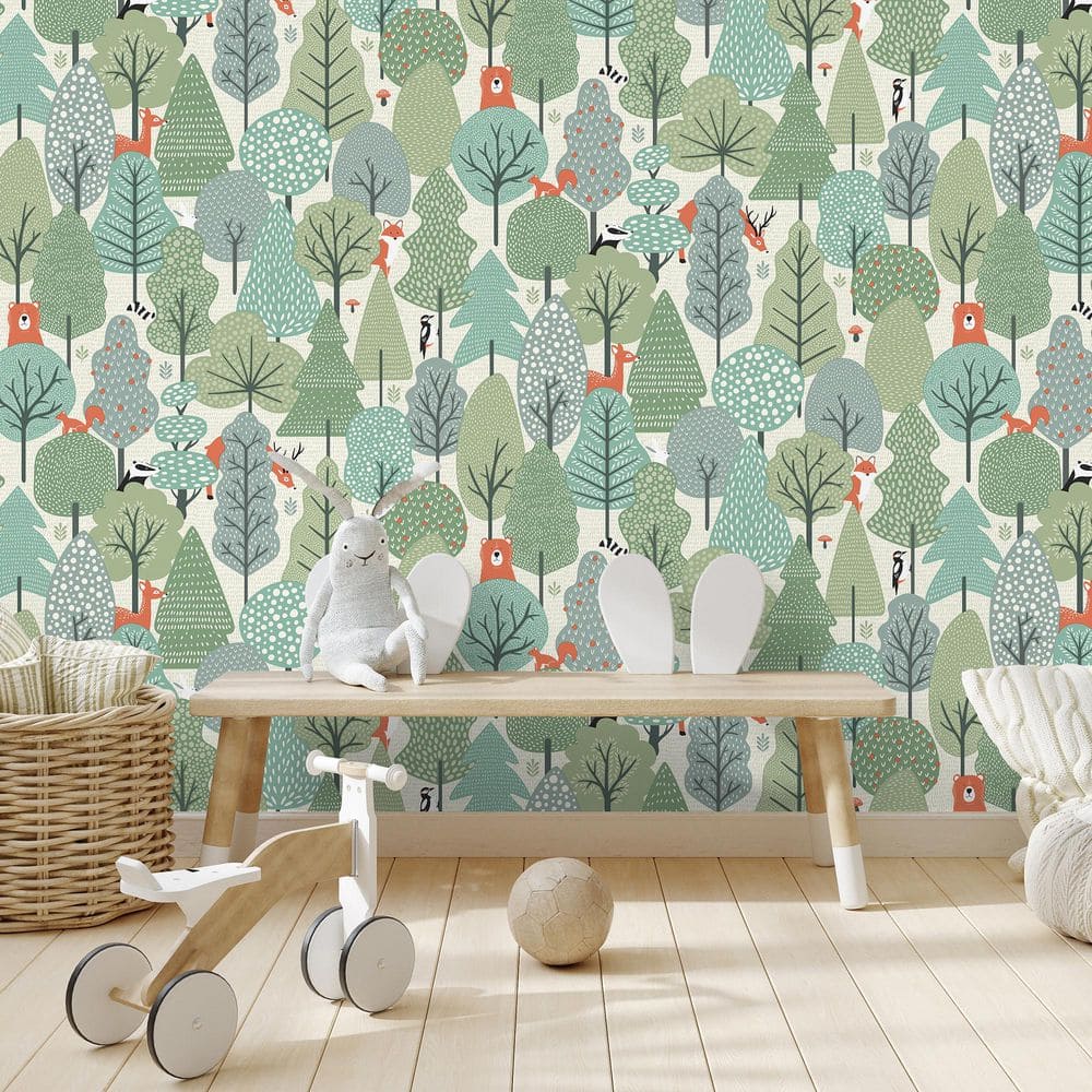 Enchanted Forest Green Wallpaper