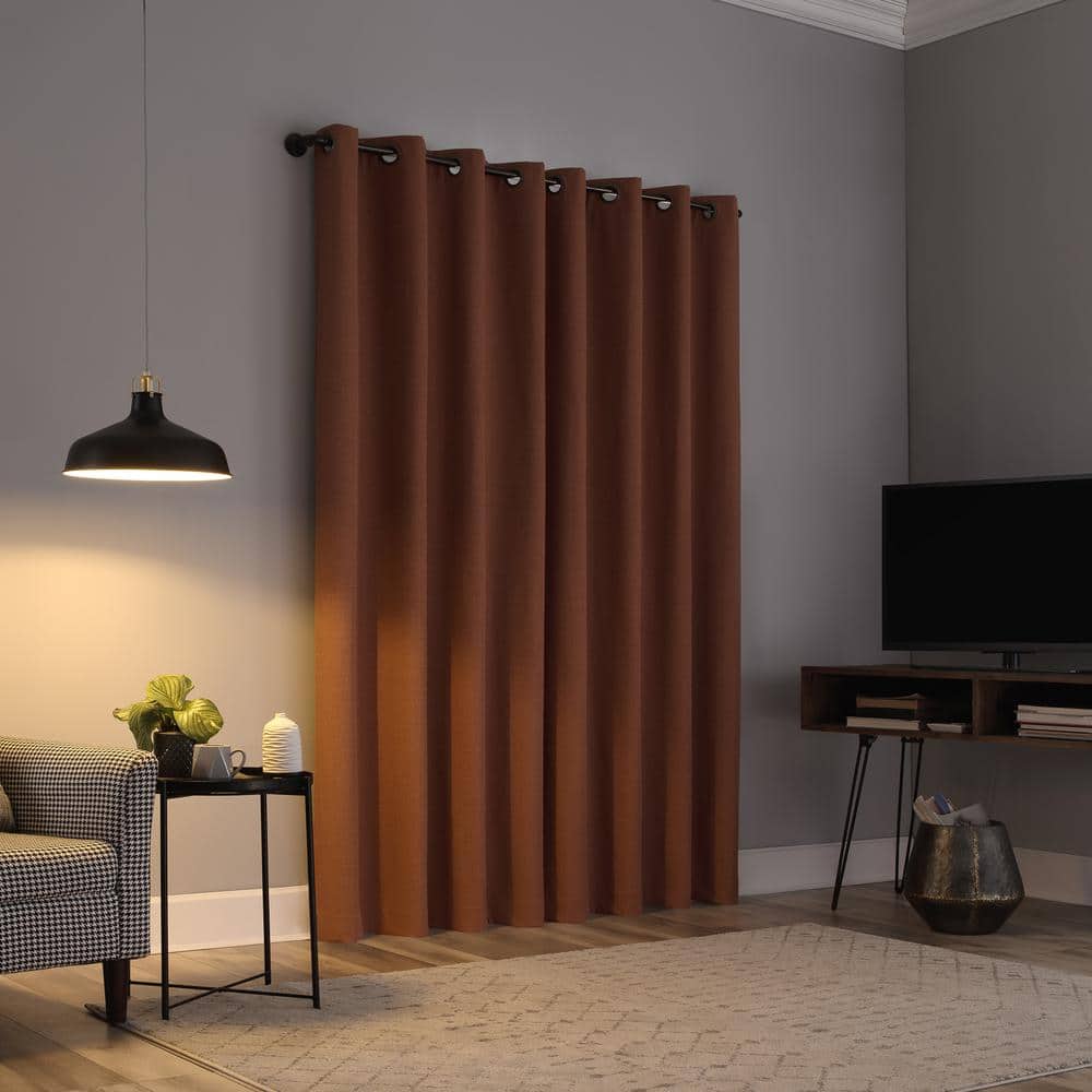 Terracotta Orange Blackout Grommet Curtain Panel 50" x 96"