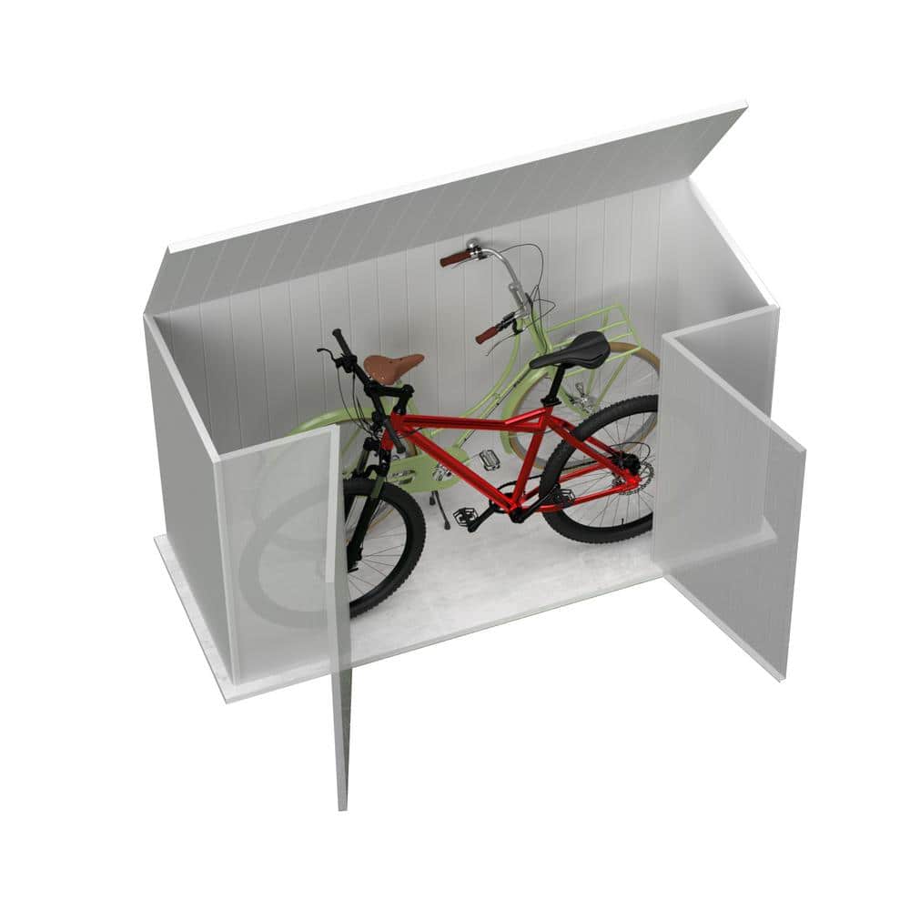 Absco 7.5 x 2.5 ft Gray Metal Bike Shed Kit