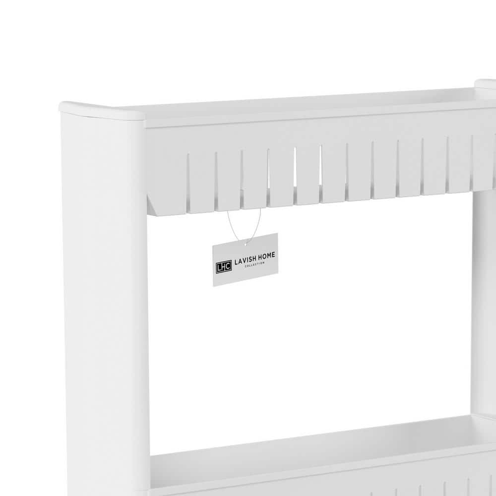 White 3-Tier Slim Rolling Storage Cart for Tight Spaces