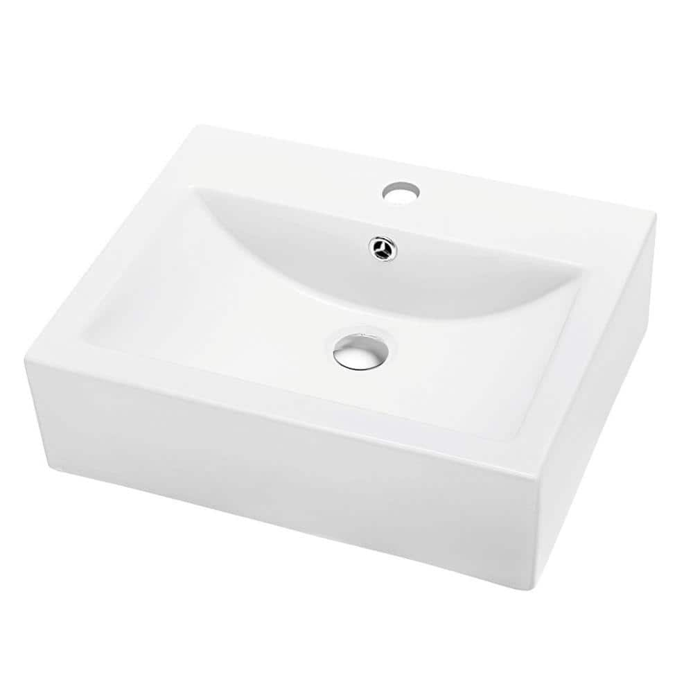 Mediterraneo Atlantis Vessel Sink in White BS-20RE-A - The Home Depot