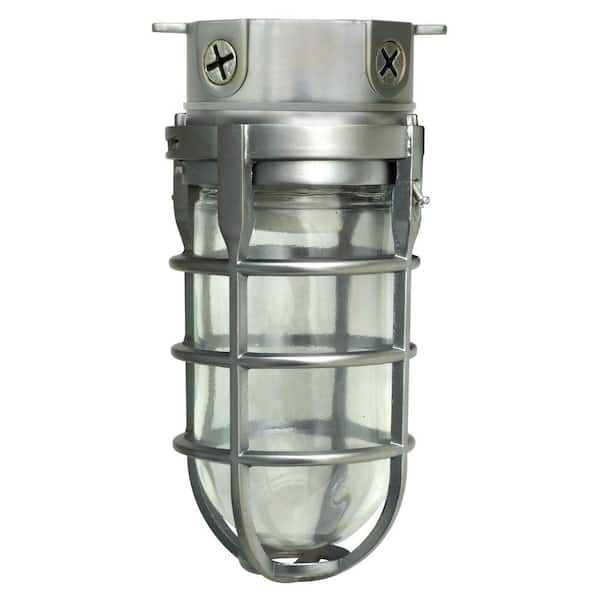 Southwire Industrial 1-Light Brushed Steel Outdoor Weather Tight Flushmount Light Fixture
