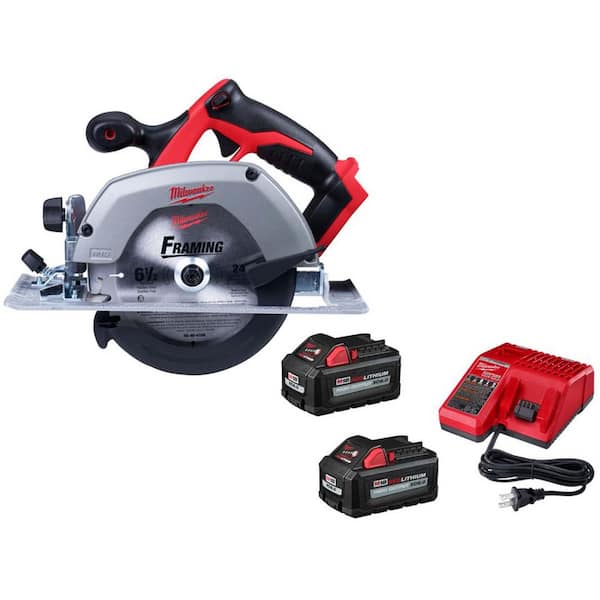 M18 18V Lith-Ion Cordless 6-1/2 in. Circular Saw w/ (2) Battery & Charger Kit