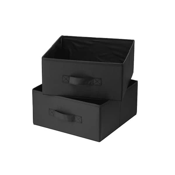 Honey-Can-Do 5.51 in. H x 11.61 in. W x 11.61 in. D Black Fabric Cube Storage Bin 2-Pack