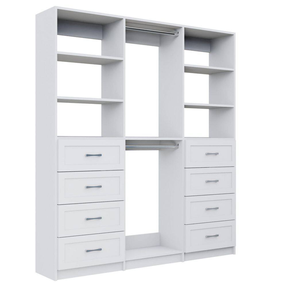 Alto Collection 85.5 in W White Tower System Shaker 2 4-Drawer and Double Hang 13-Shelf Wood Closet System price history on PriceWatchPro